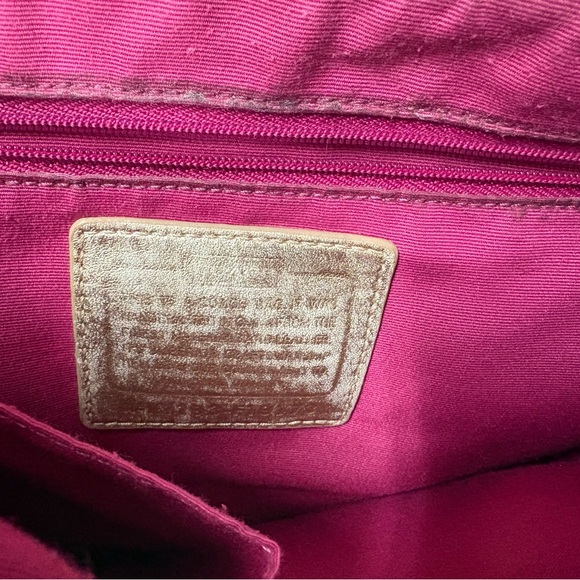 Coach White Plaid Crossbody Shoulder Bag with Multicolor Stripes - Picture 6 of 16